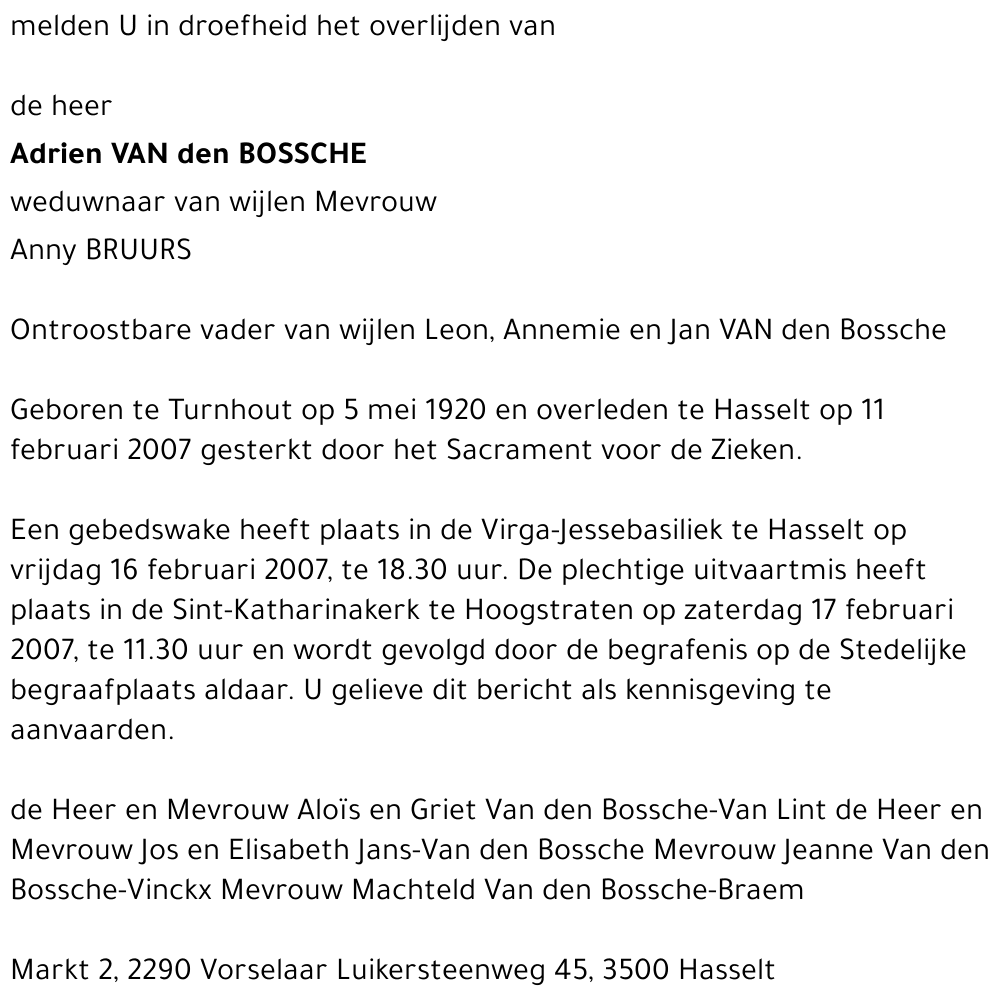 Adrien Van den Bossche