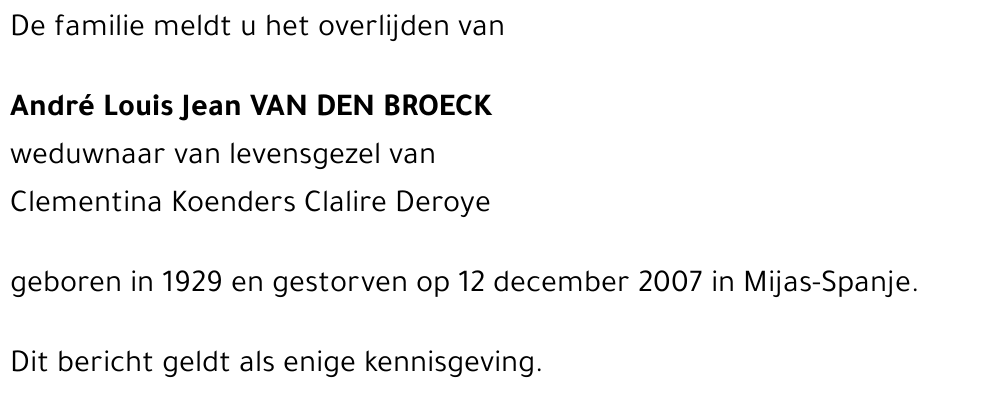 André Van den Broeck