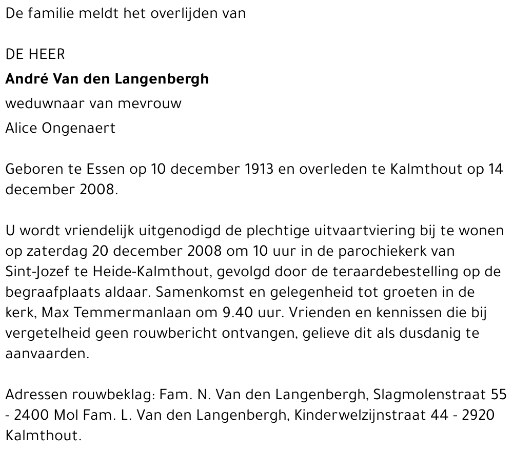 André Van den Langenbergh