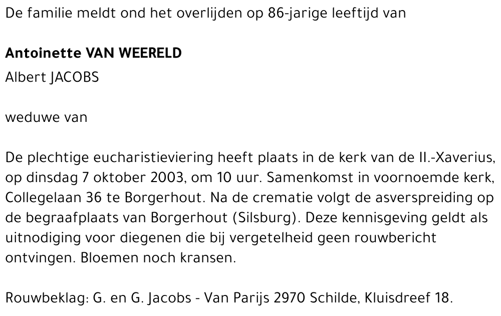 Antoinette Van Weereld