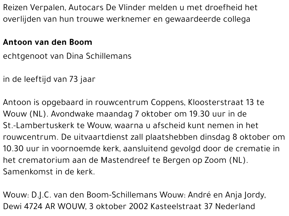 ANTOON van den Boom
