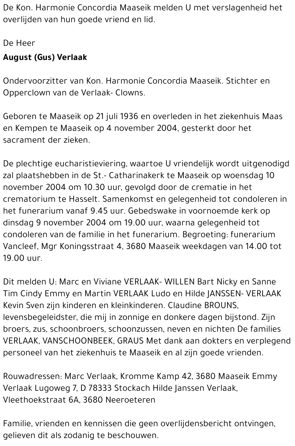 August (Gus) Verlaak