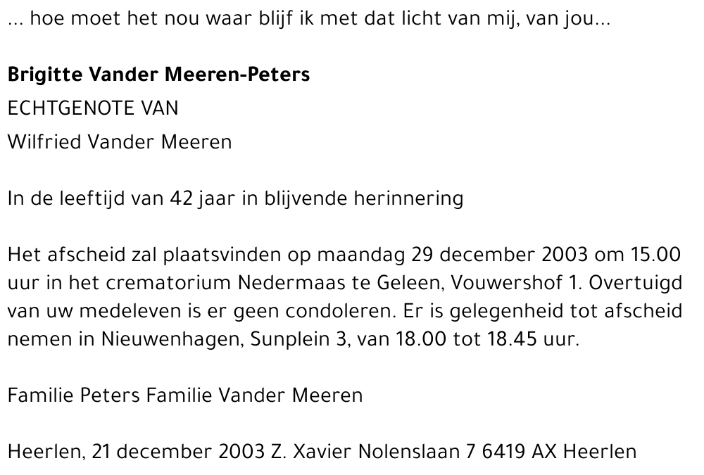 Brigitte Vander Meeren-Peters