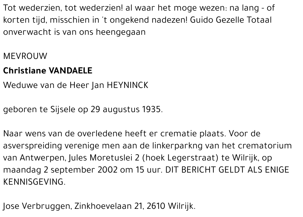 CHRISTIANE VANDAELE