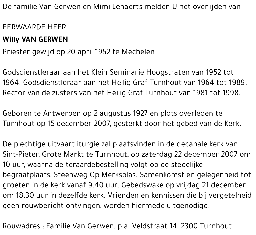 E. H. Willy VAN GERWEN