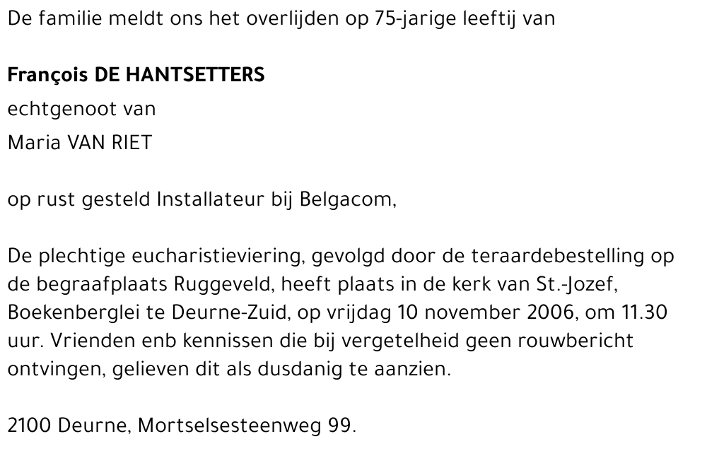 François De Hantsetters
