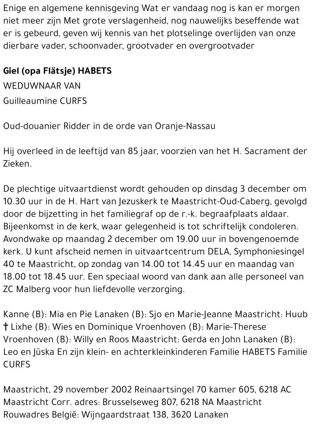 Giel (opa Flätsje) Habets