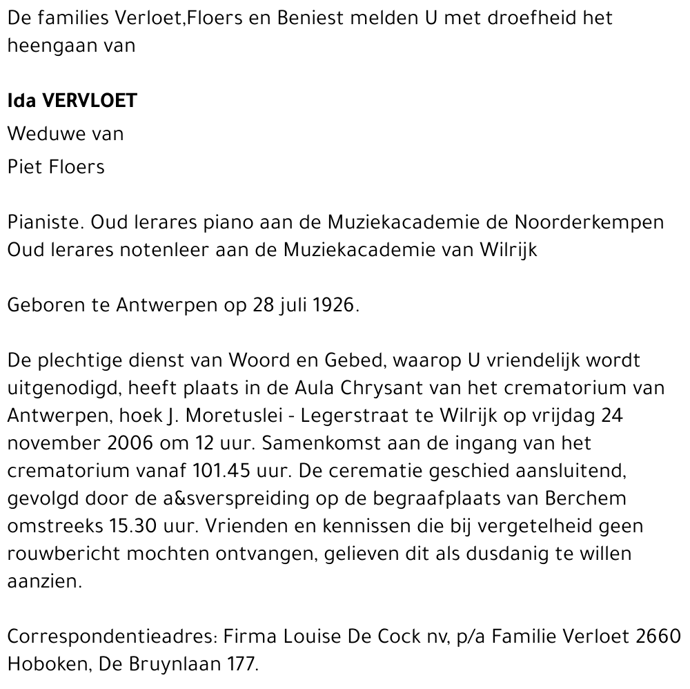 Ida VERVLOET