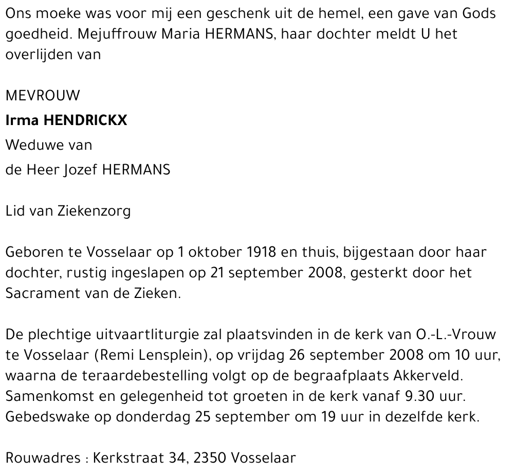 Irma Hendrickx