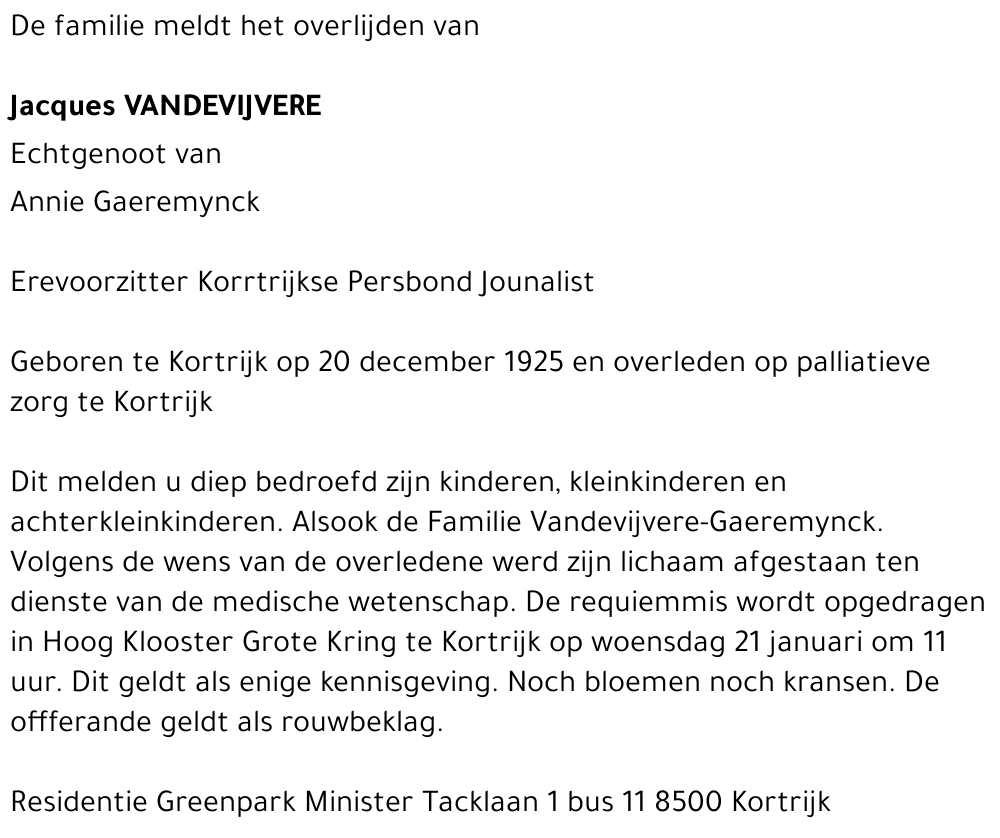 Jacques Vandevijvere