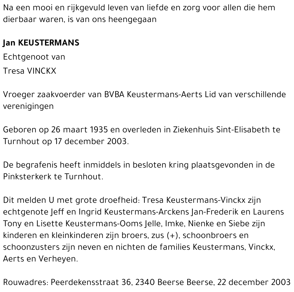Jan KEUSTERMANS