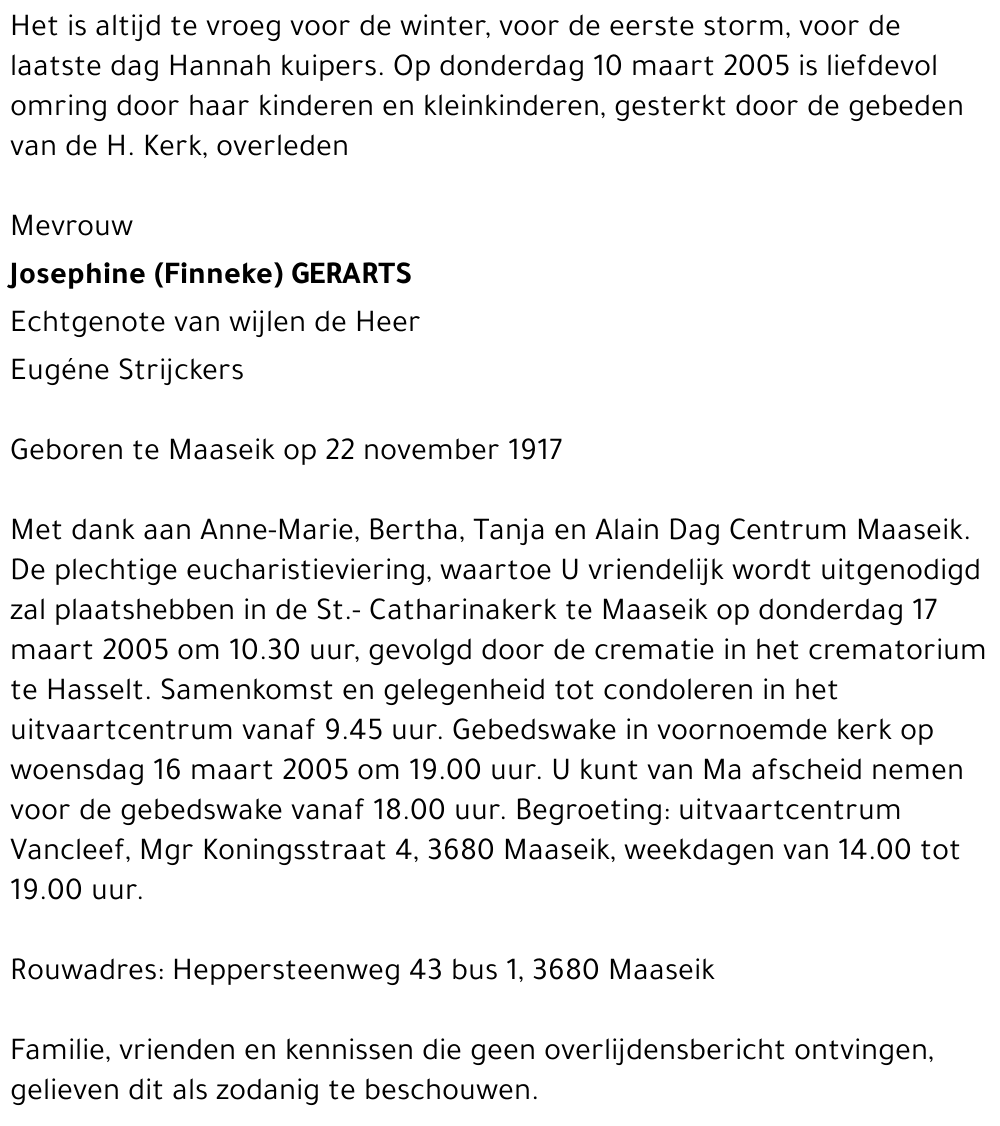 Josephine (Finneke) Gerarts