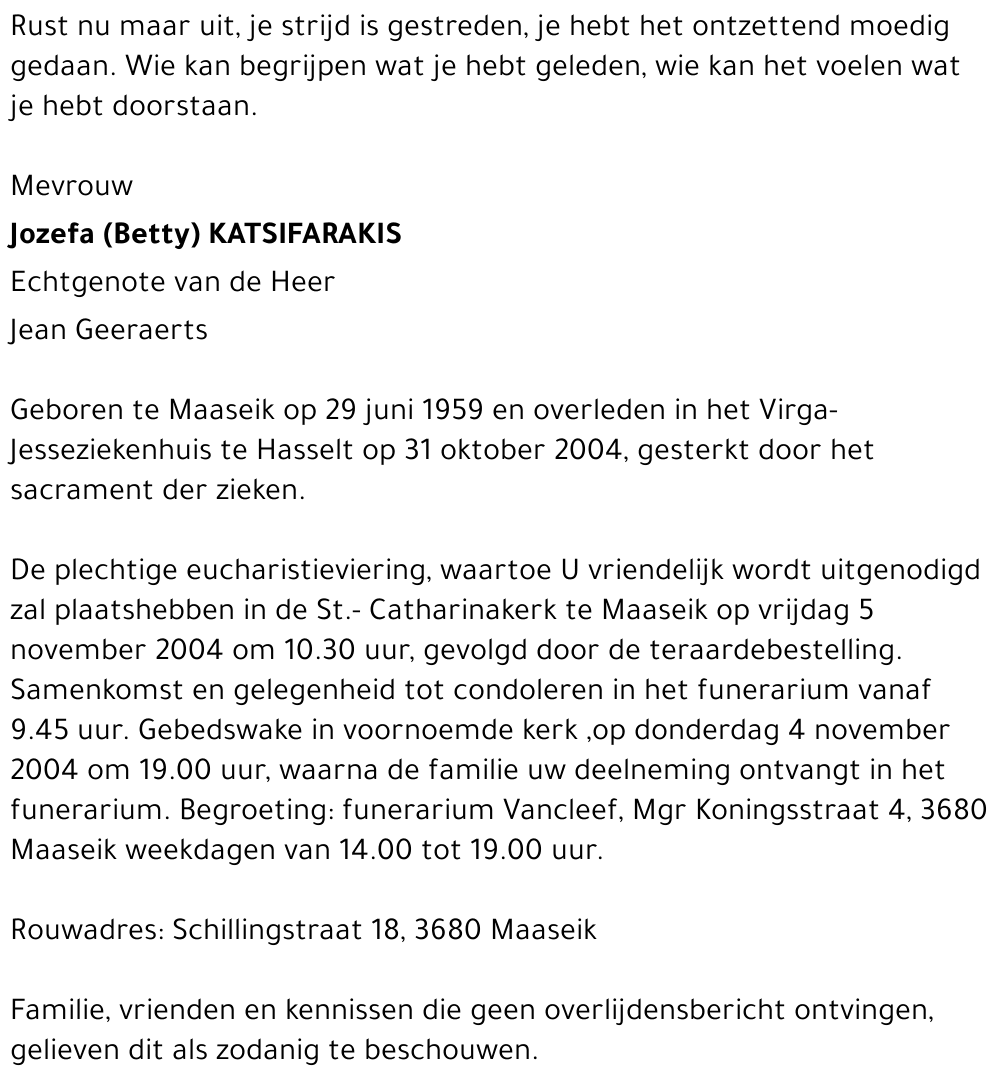 Jozefa (Betty) Katsifarakis