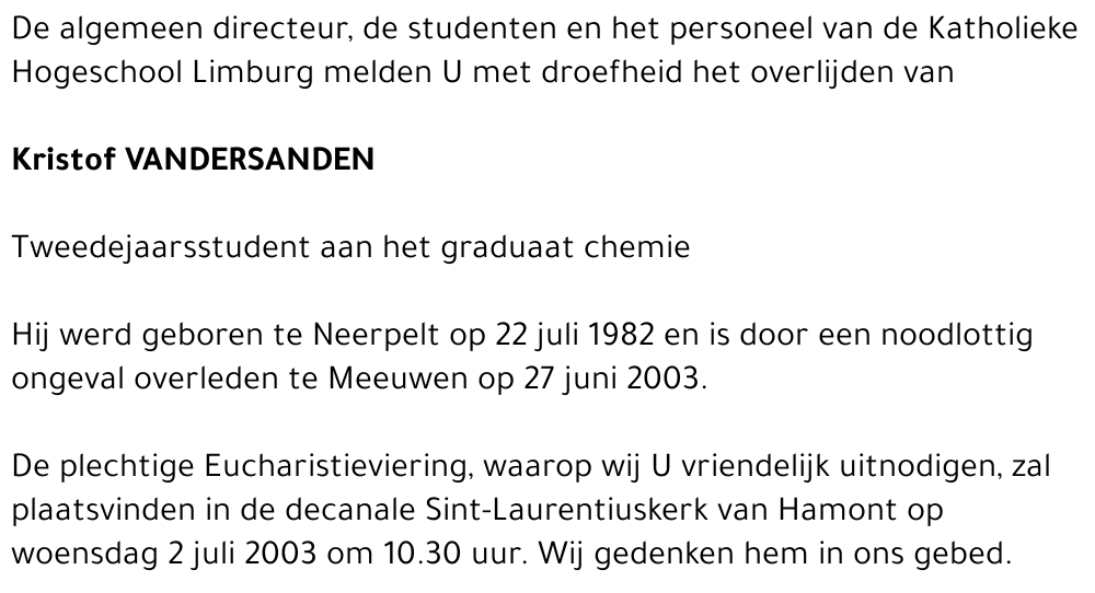 Kristof Vandersanden