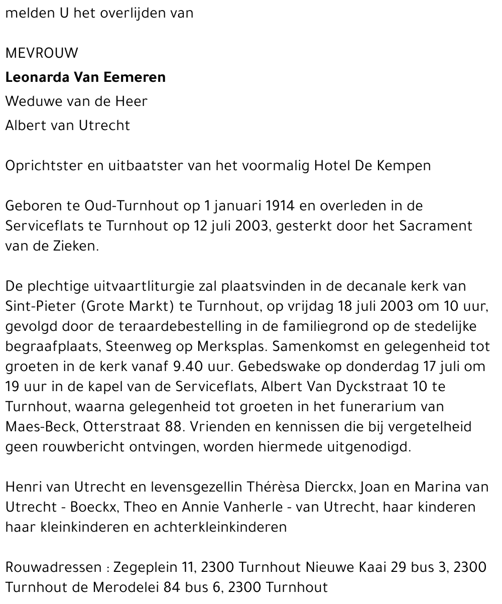 Leonarda VAN EEMEREN