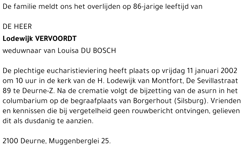 LODEWIJK VERVOORDT