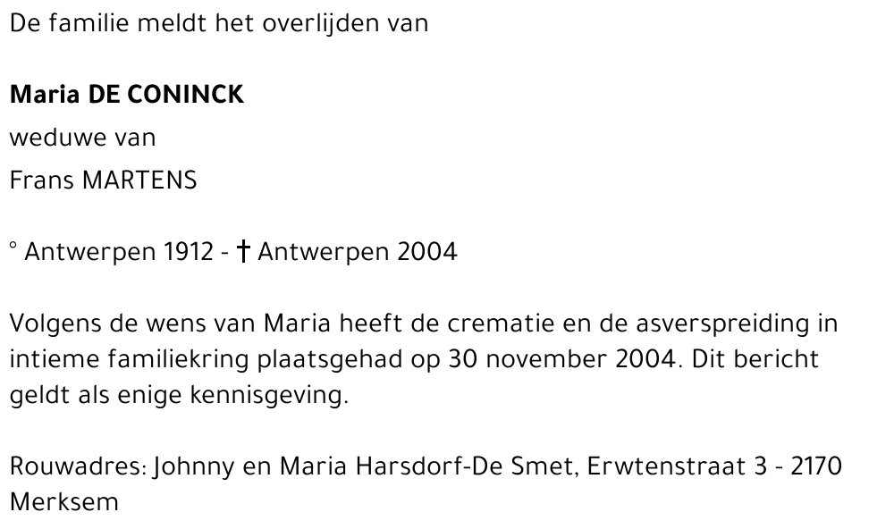 Maria De Coninck