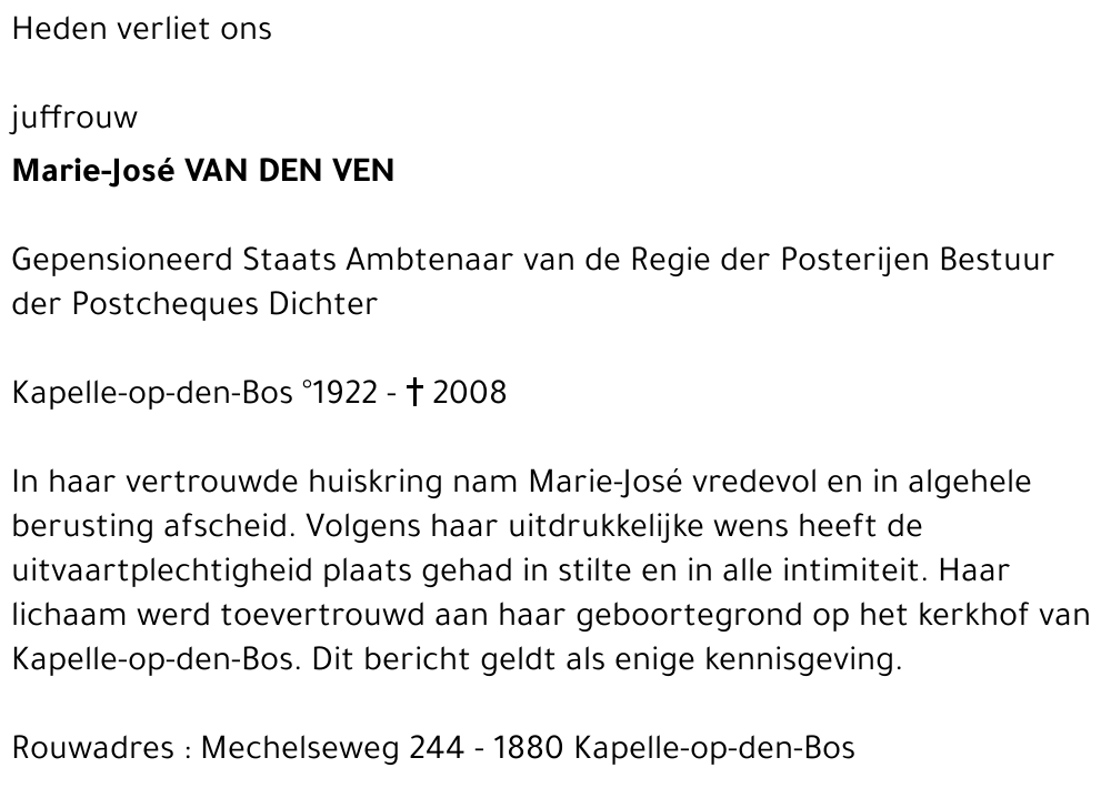 Marie José Van de Ven