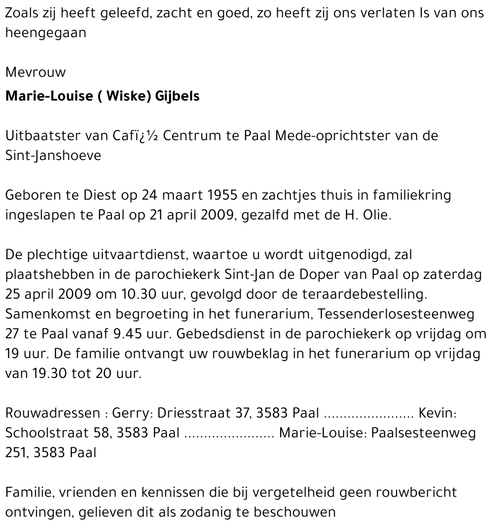Marie-Louise (Wiske) Gijbels