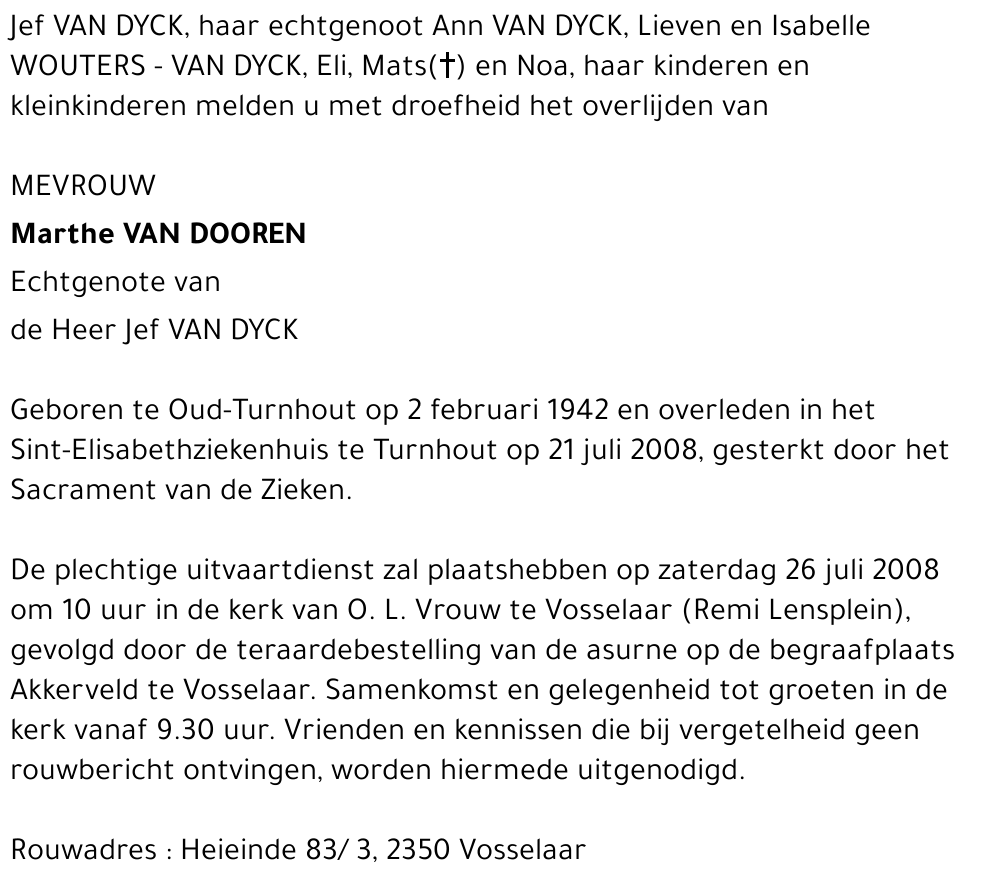 Marthe VAN DOOREN