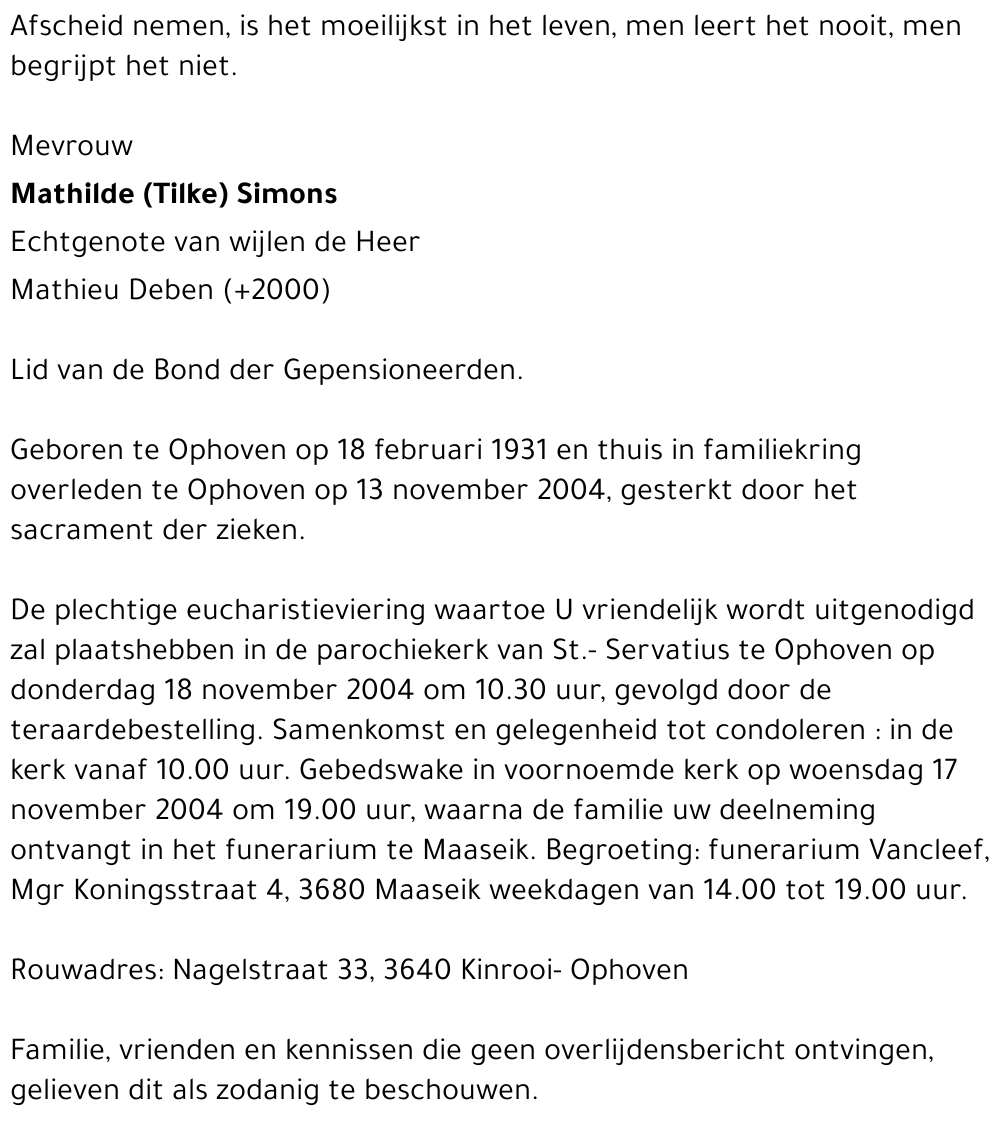 Mathilde (Tilke) Simons