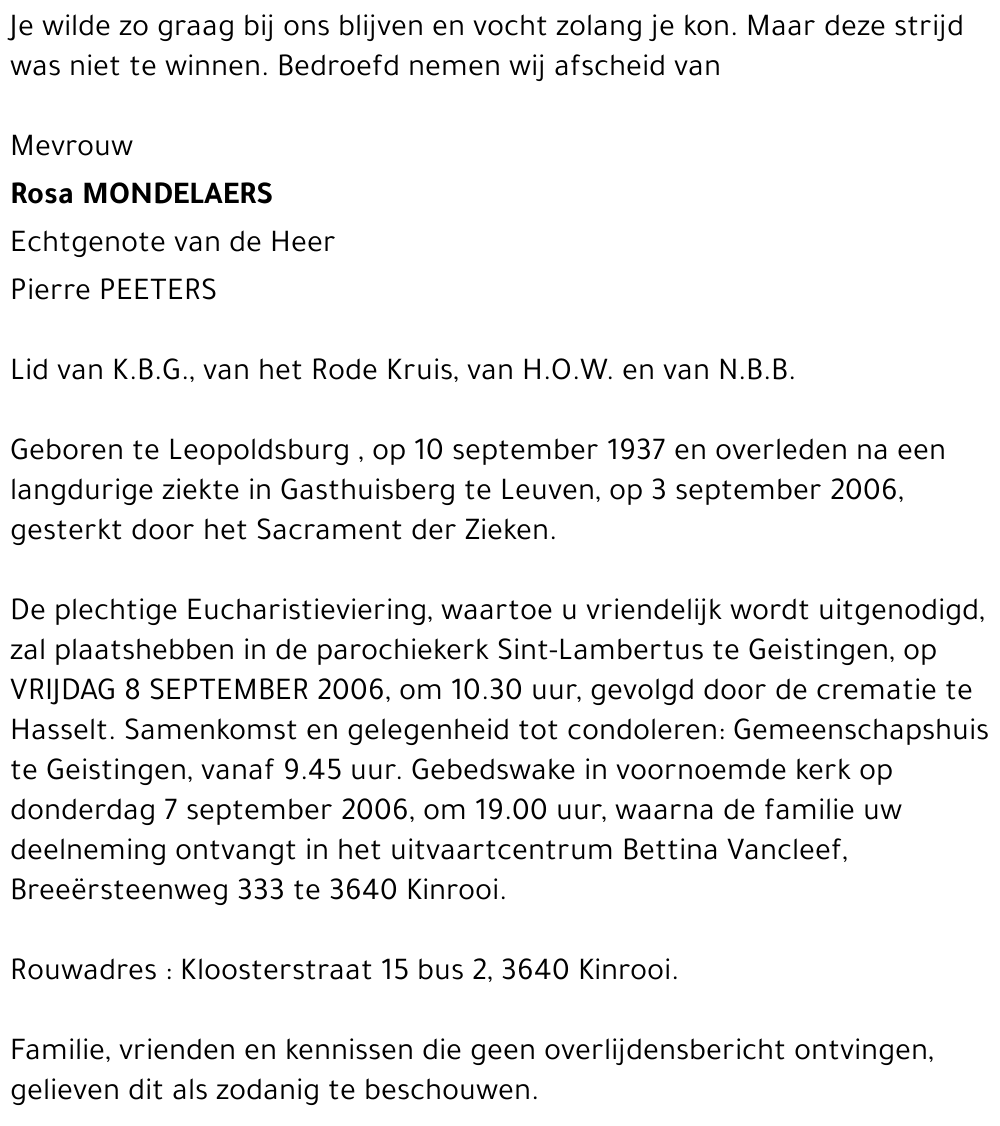 Rosa Mondelaers