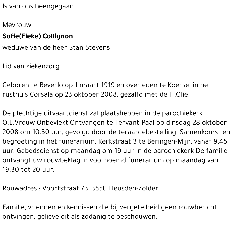 Sofie (Fieke) Collignon