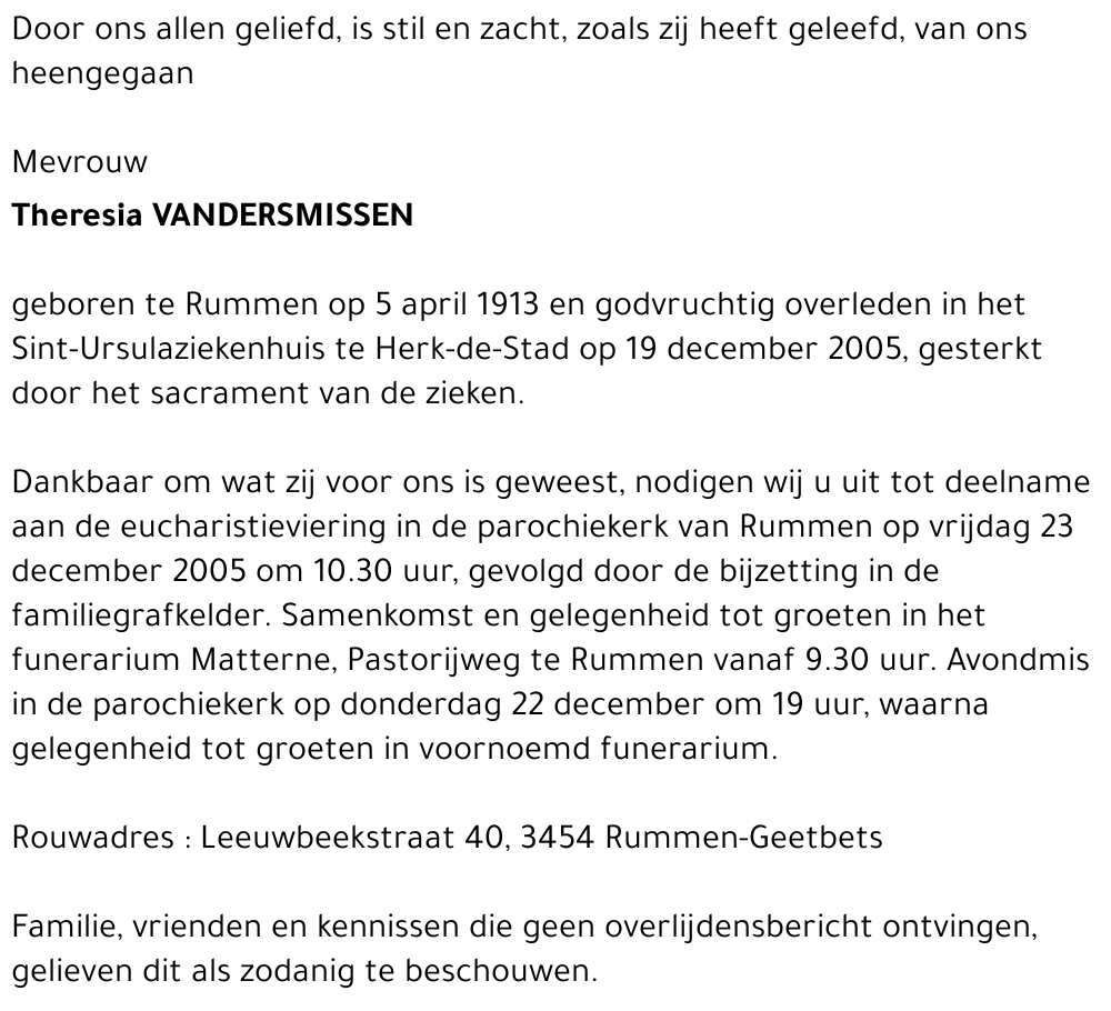 Theresia Vandersmissen