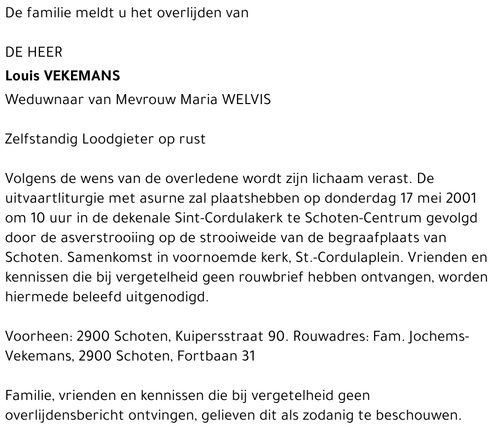  Vekemans