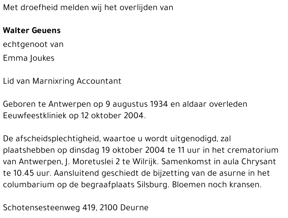 walter geuens