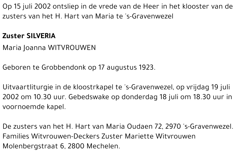 MARIA JOANNA WITVROUWEN