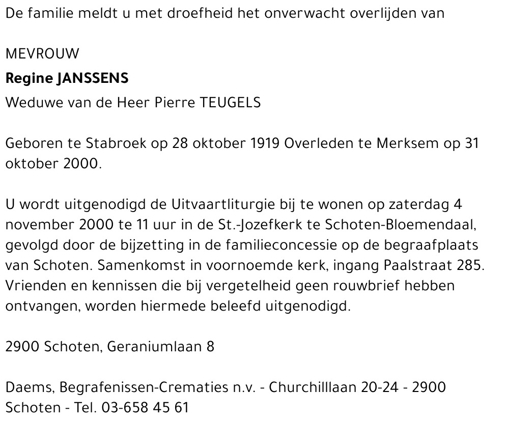  JANSSENS