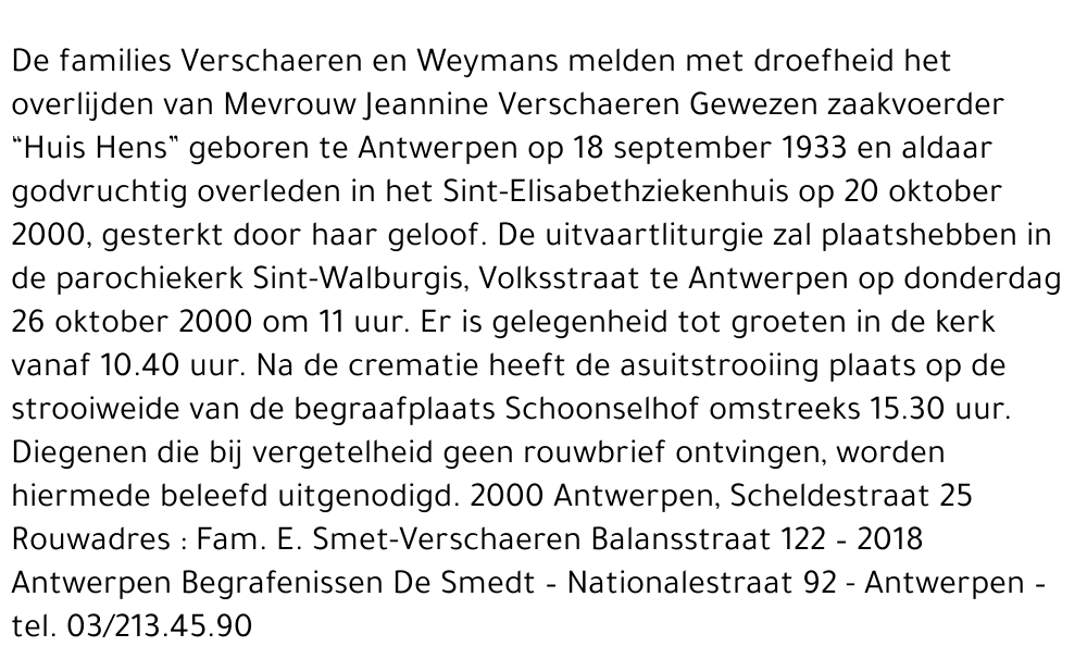 Jeannine VERSCHAEREN