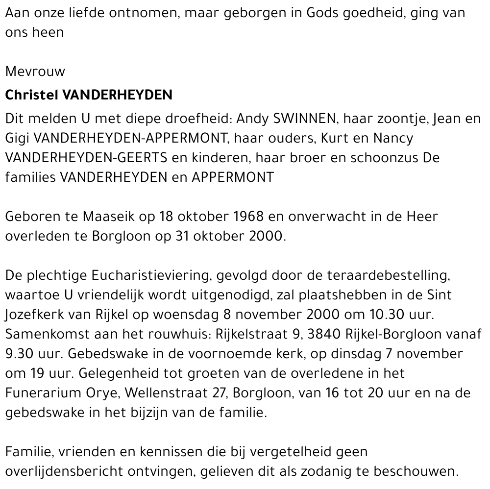 VANDERHEYDEN