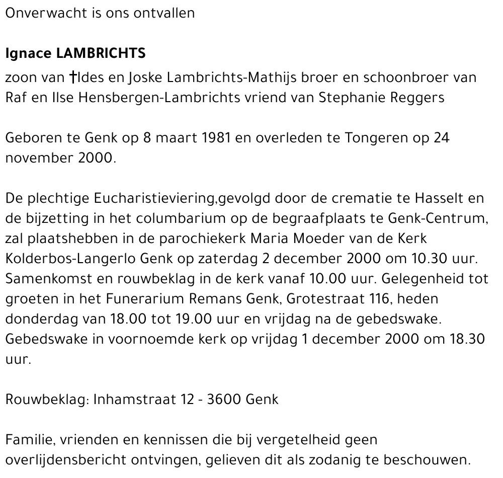  LAMBRICHTS