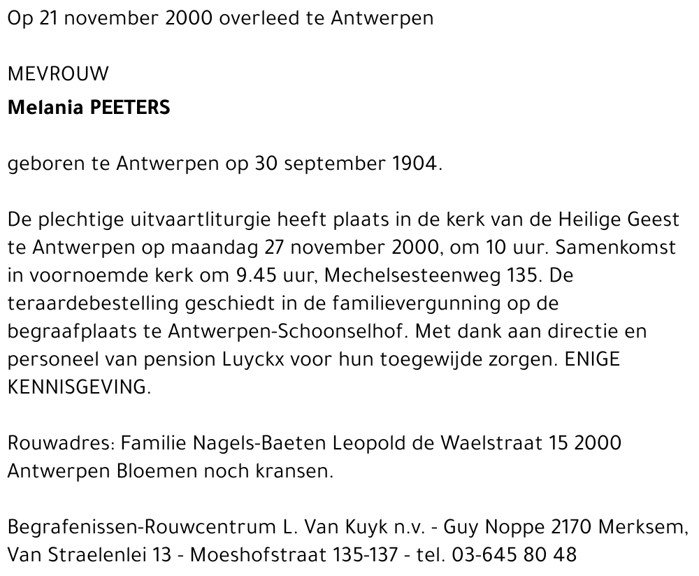  PEETERS
