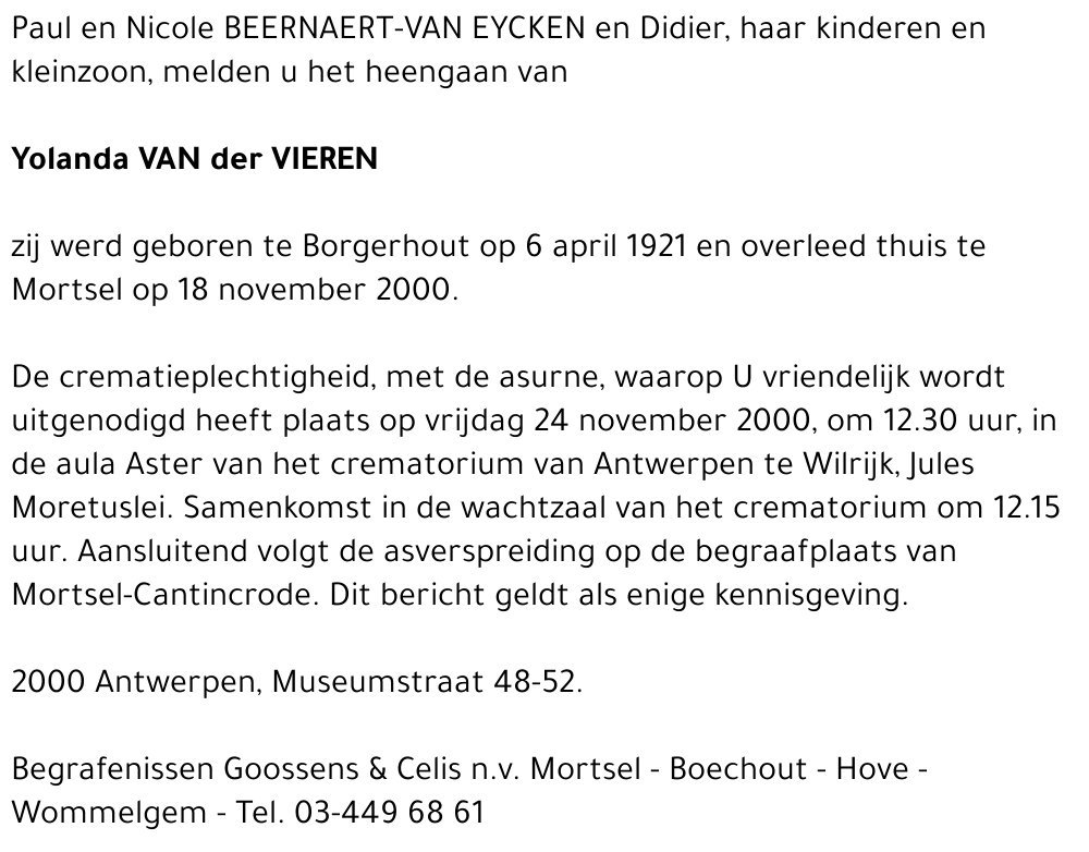  VAN DER VIEREN