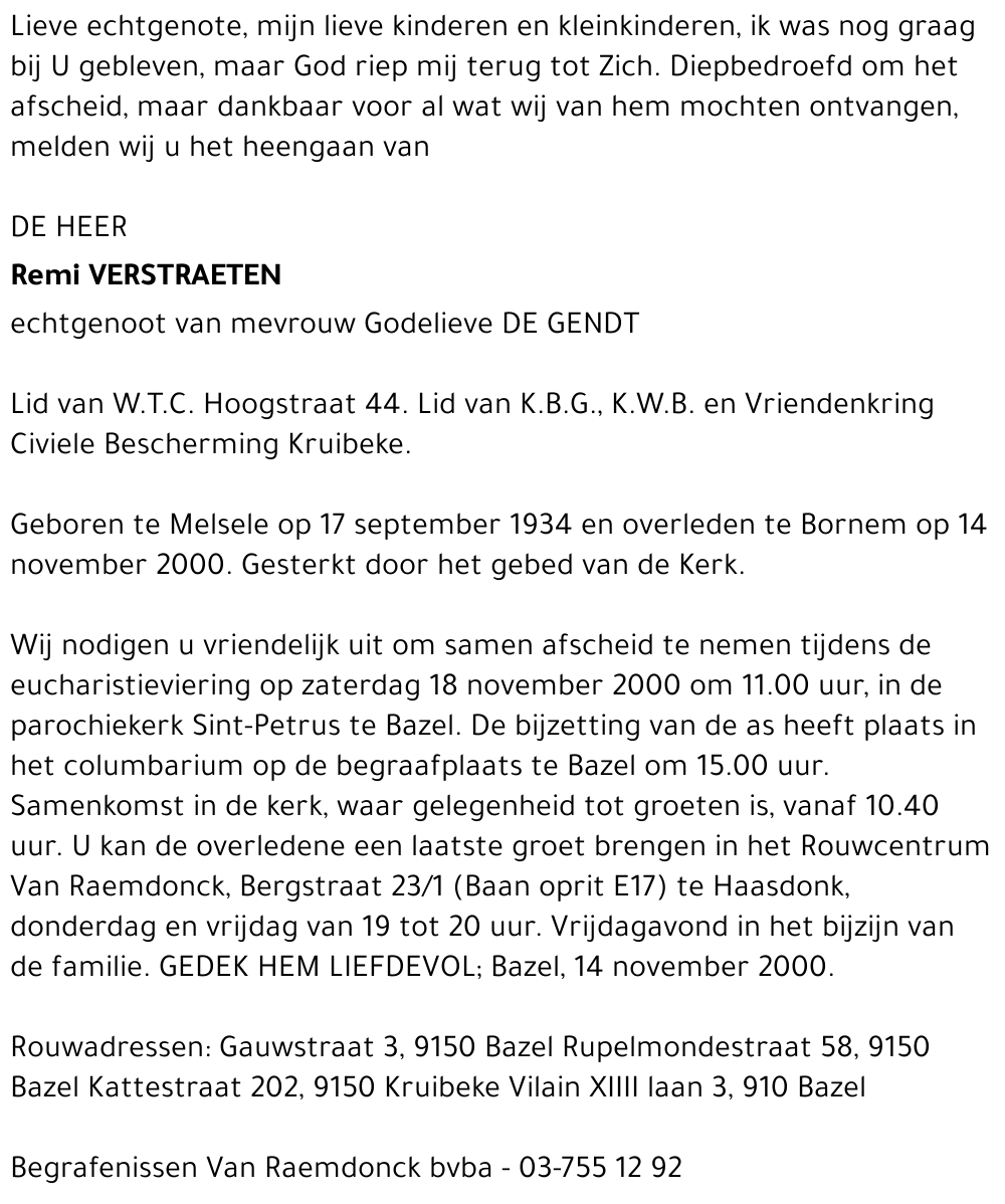  VERSTRAETEN