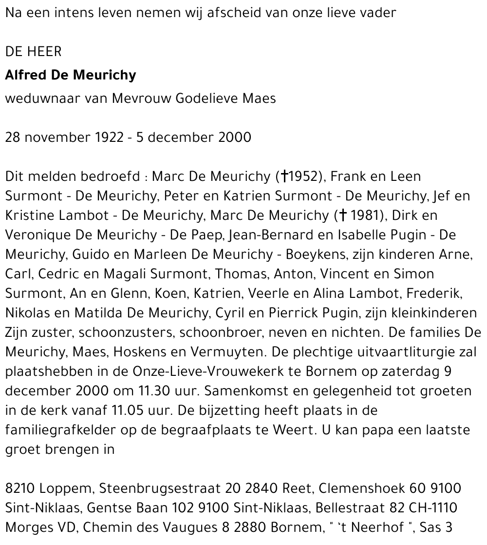  DE MEURICHY