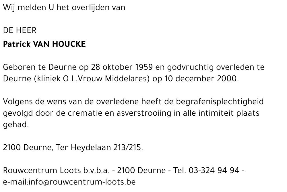  VAN HOUCKE