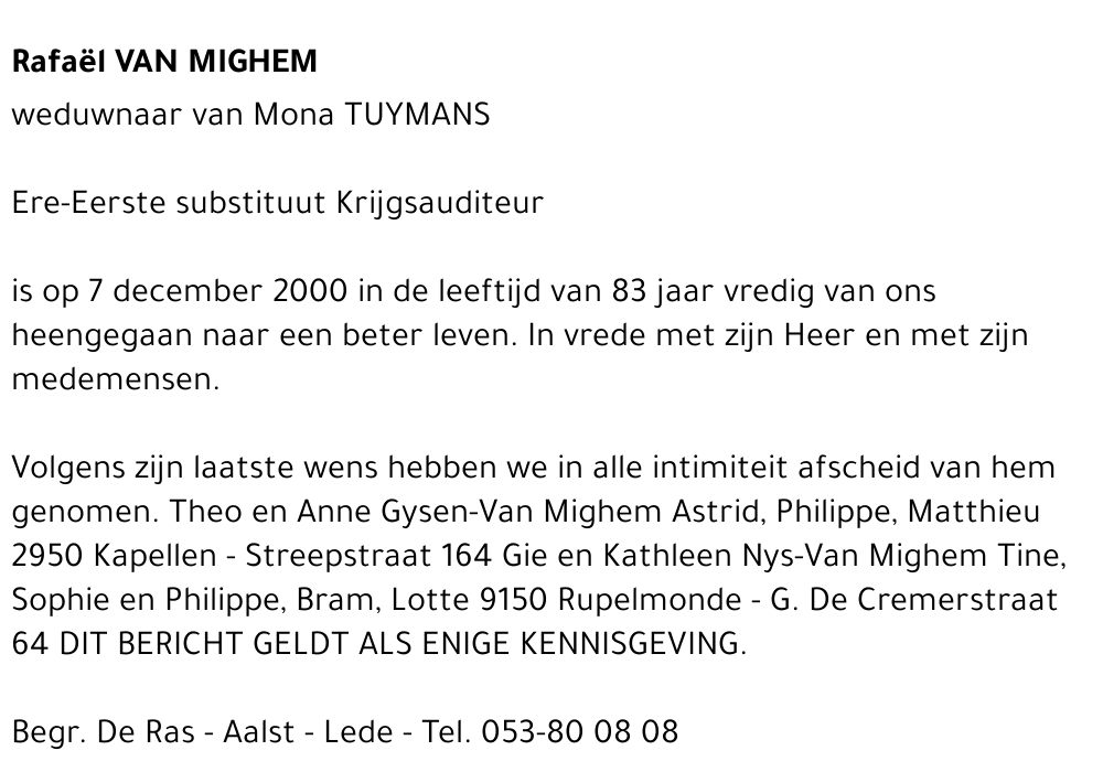  VAN MIGHEM
