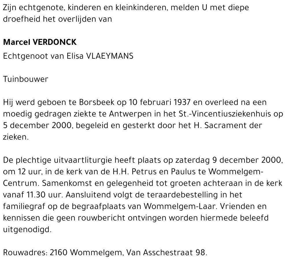  VERDONCK