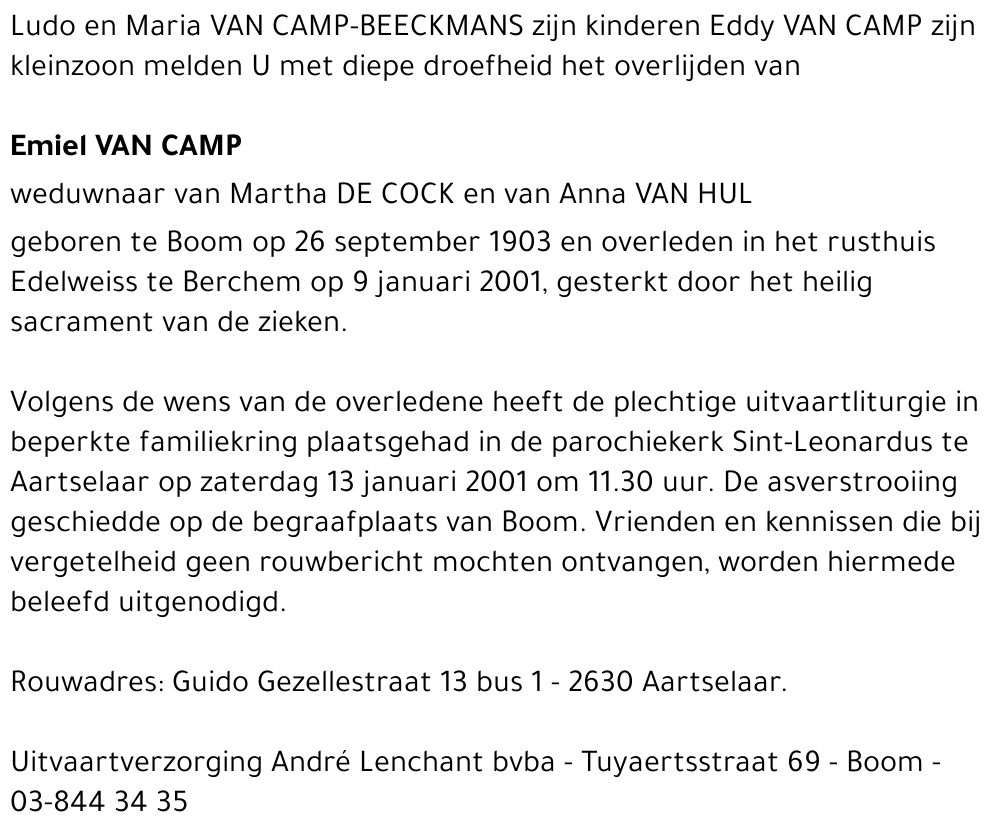 Emiel VAN CAMP