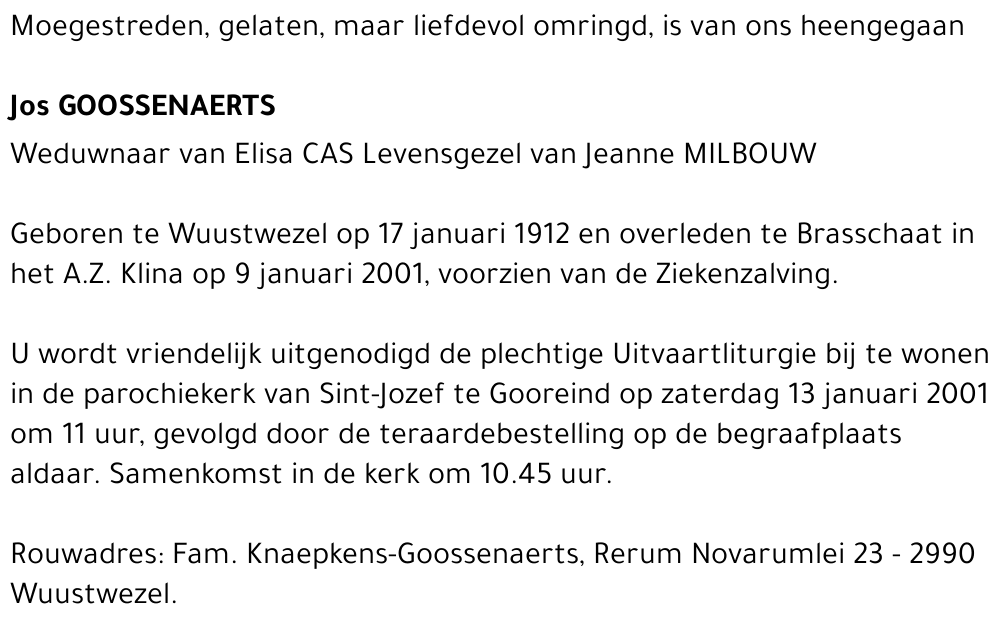  GOOSSENAERTS