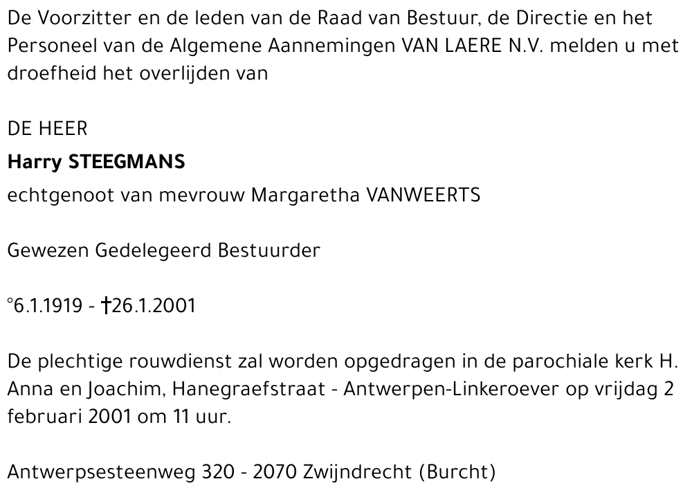  STEEGMANS