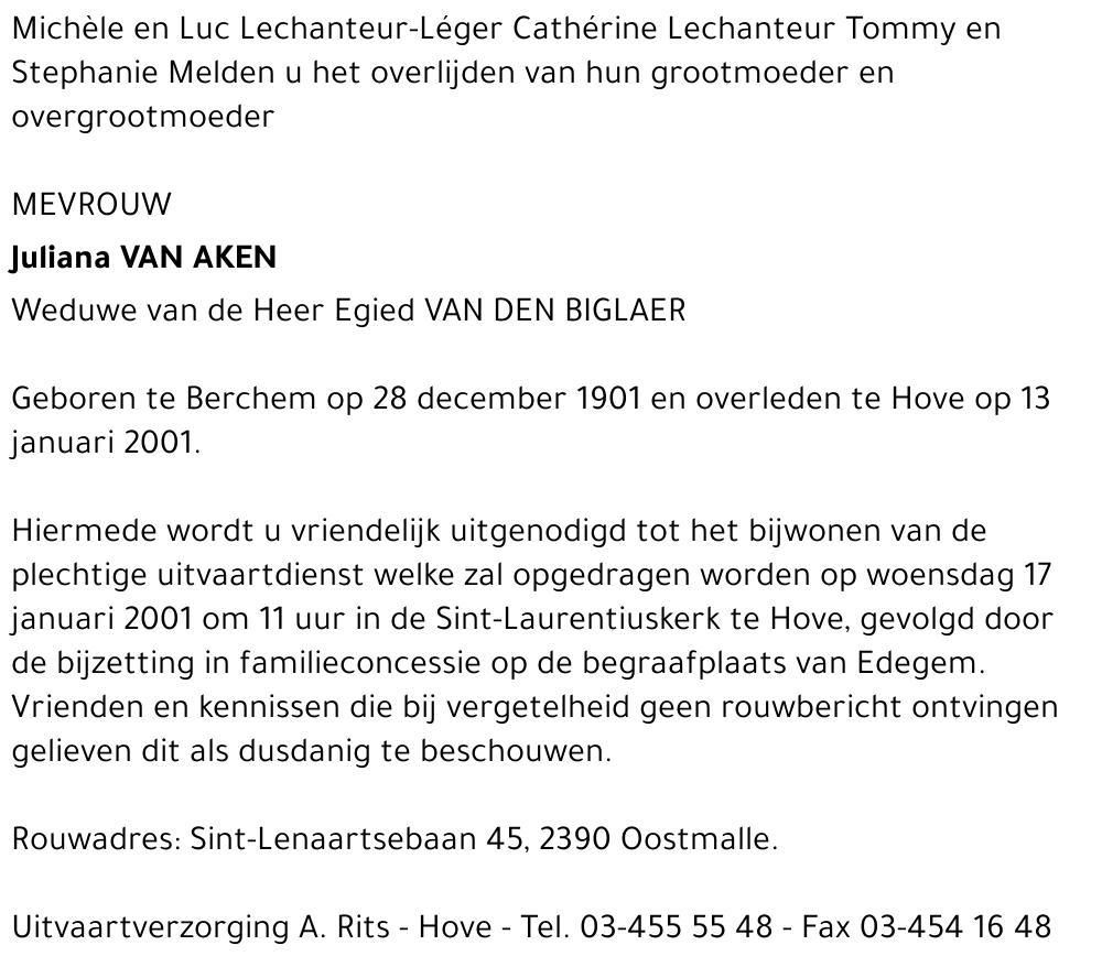  VAN AKEN