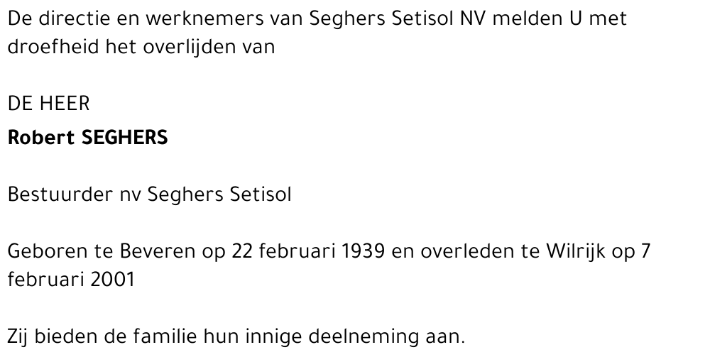  SEGHERS