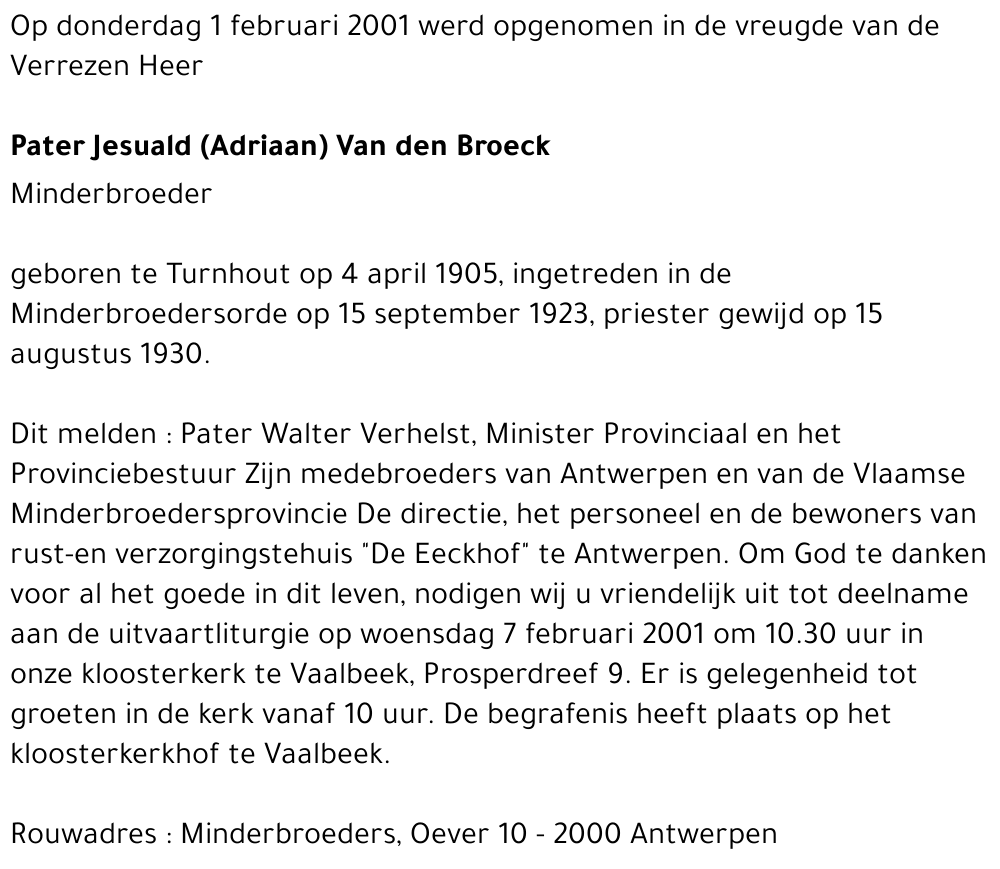  Van den Broeck