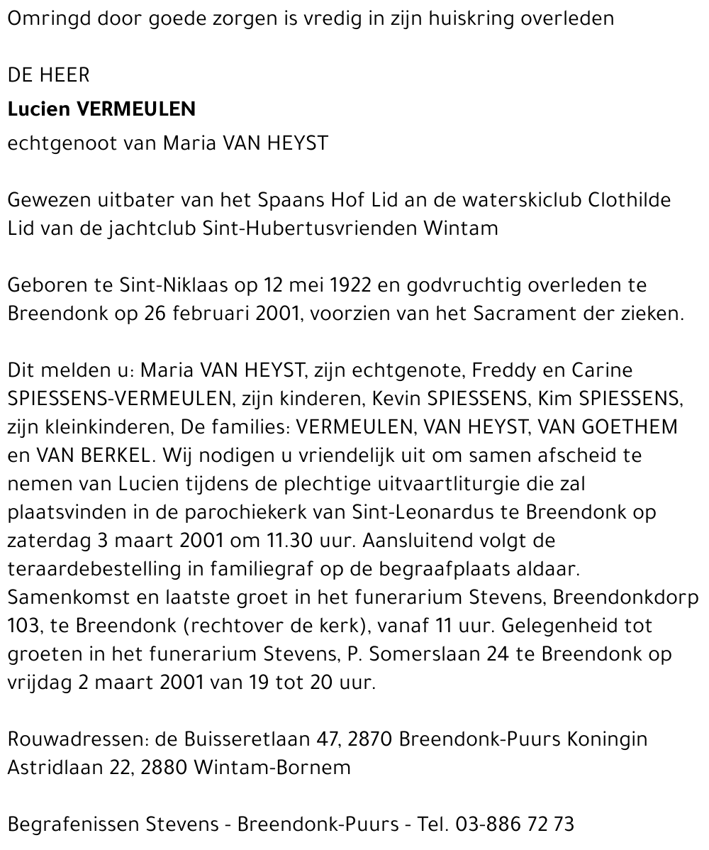  VERMEULEN