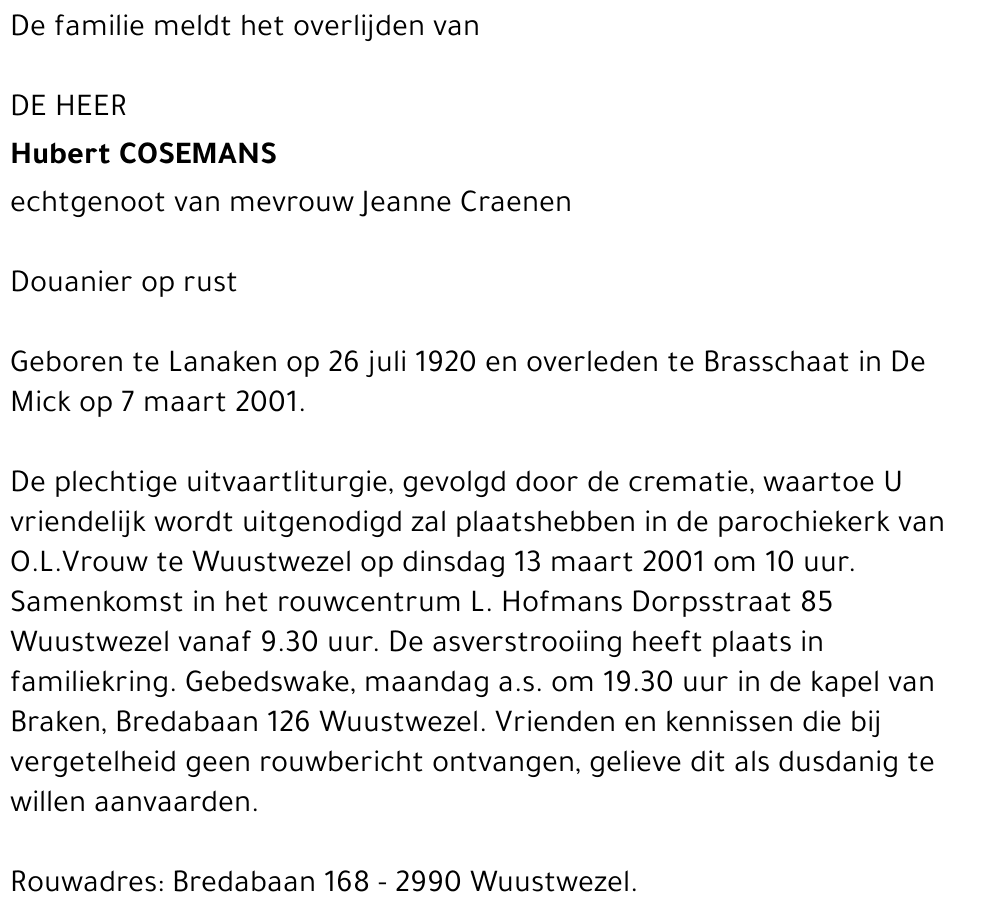  Cosemans